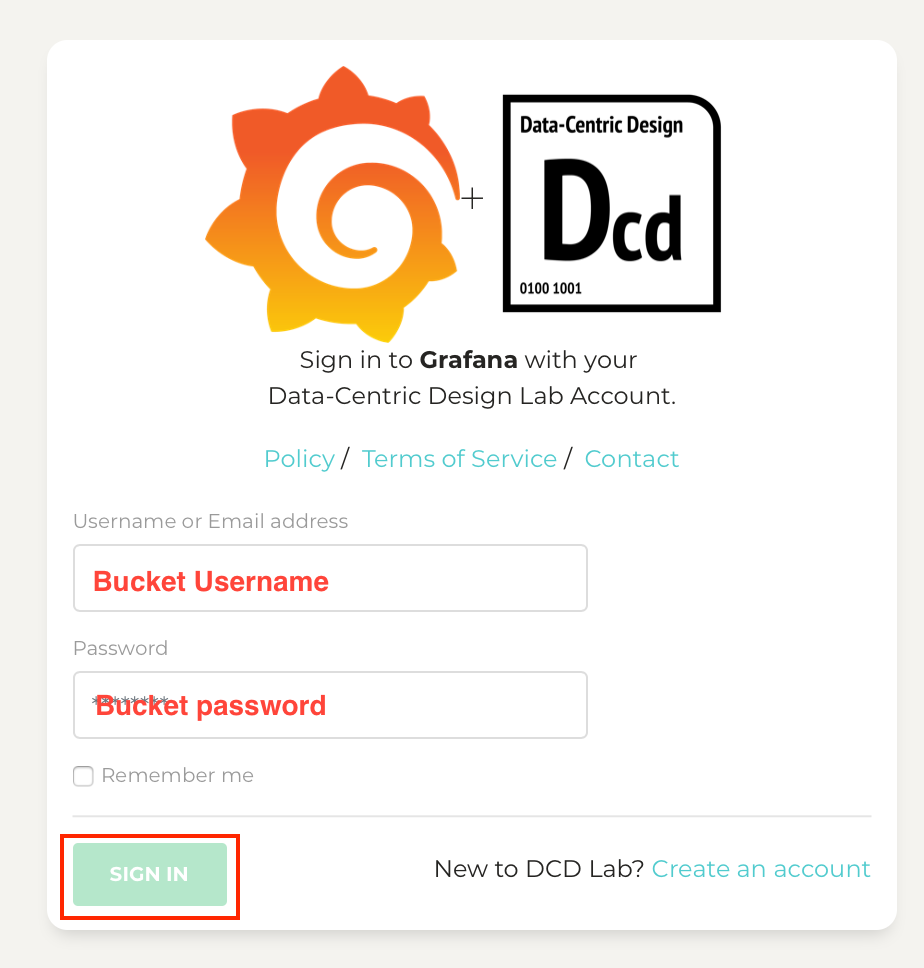Grafana-Bucket SignIn