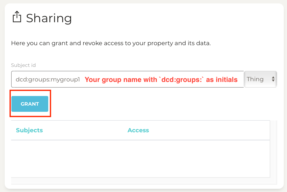 Add group name in sharing settings